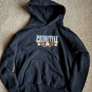 Rhude Black Hoodie with White Embroidery